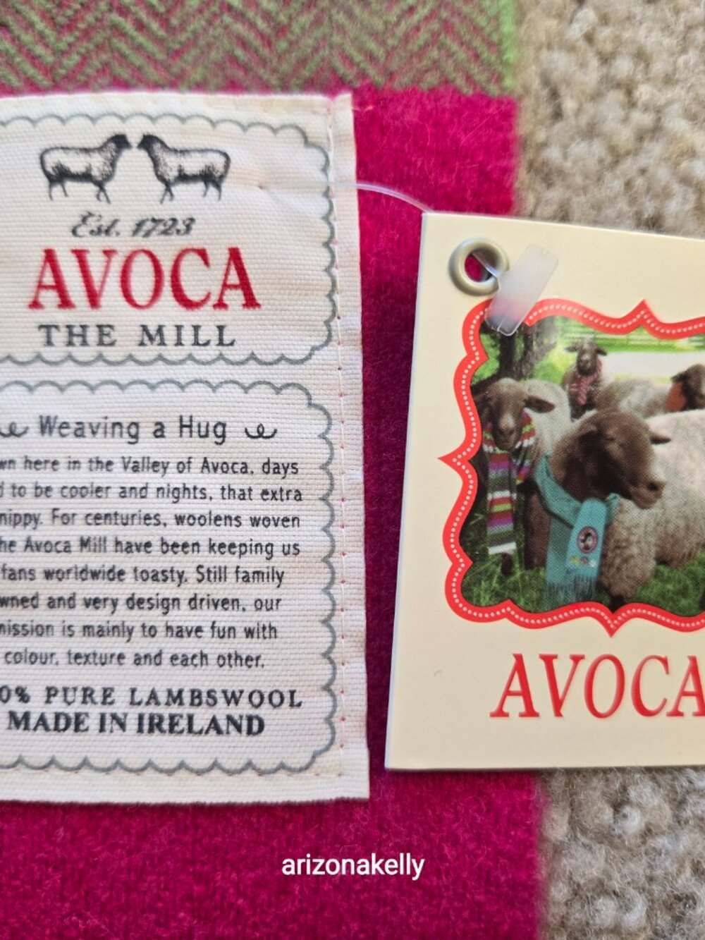 NWT Avoca Lambswool Throw Lap Blanket/Baby Wrap Multicolor Herringbone Ireland - Picture 4 of 11
